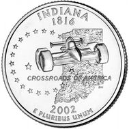  25 центов 2002 «Индиана» (штаты США), фото 1 