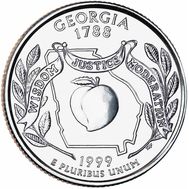  25 центов 1999 «Джорджия» (штаты США), фото 1 