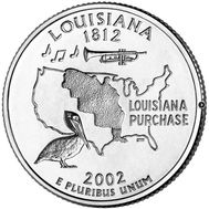  25 центов 2002 «Луизиана» (штаты США), фото 1 