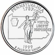  25 центов 1999 «Пенсильвания» (штаты США), фото 1 