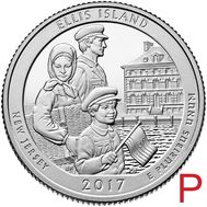  25 центов 2017 «Остров Эллис» (39-й нац. парк США) P, фото 1 