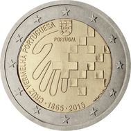  2 евро 2015 «150 лет Португальскому Красному Кресту» Португалия, фото 1 