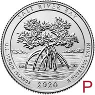  25 центов 2020 «Солт Ривер Бэй» (53-й нац. парк США) P, фото 1 