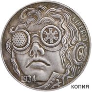  Хобо никель 1 доллар 1934 «Водный мир» США (коллекционная сувенирная монета), фото 1 