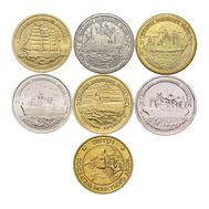  Набор 6 монет + жетон «300-летие Российского флота» 1996 UNC, фото 1 