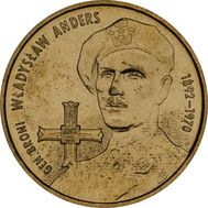  2 злотых 2002 «Генерал Владислав Андерс» Польша, фото 1 