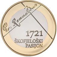  3 евро 2021 «300 лет шествию покаяния в Шкофье-Лока» Словения, фото 1 
