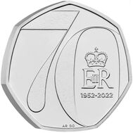  50 пенсов 2022 «Платиновый юбилей. 70 лет правления Елизаветы II» Великобритания, фото 1 