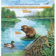  2023. 3087. Природное наследие России. 100 лет Воронежскому государственному природному биосферному заповеднику им. В.М. Пескова. Блок, фото 1 