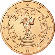  1 евроцент 2013 Австрия, фото 1 