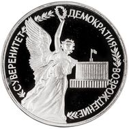  1 рубль 1992 «2-я годовщина государственного суверенитета России» Proof (без упаковки), фото 1 