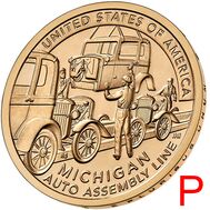  1 доллар 2025 «Конвейерная линия для сборки автомобиля» США P (Американские инновации), фото 1 