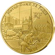 1/4 евро 2025 «Собор Парижской Богоматери. Нотр Дам де Пари» Франция, фото 1 