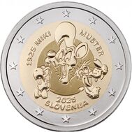  2 евро 2025 «100 лет со дня рождения словенского мультипликатора и иллюстратора Мики Мустера» Словения, фото 1 