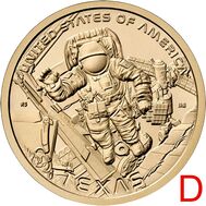  1 доллар 2025 «Космический центр имени Линдона Джонсона» США D (Американские инновации), фото 1 