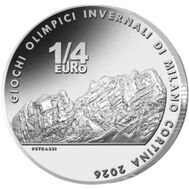  1/4 евро 2025 «Олимпийские игры 2026. Кортина-д’Ампеццо» Италия, фото 1 
