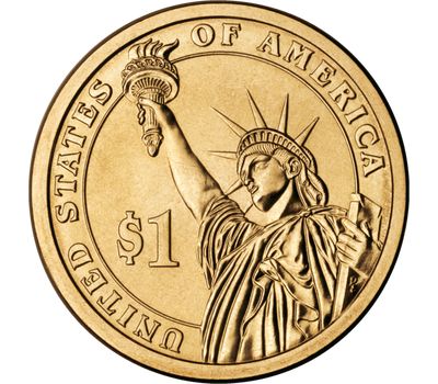  Монета 1 доллар 2014 «32-й президент Франклин Рузвельт» США (случайный монетный двор), фото 2 