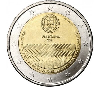  Монета 2 евро 2008 «60 лет Декларации прав человека» Португалия, фото 1 