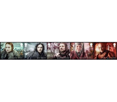 10 почтовых марок «Телесериал Игра Престолов» Великобритания, 2018, фото 1 