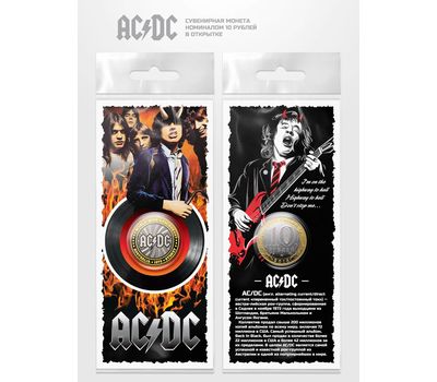  Монета 10 рублей «AC/DC» в буклете, фото 1 