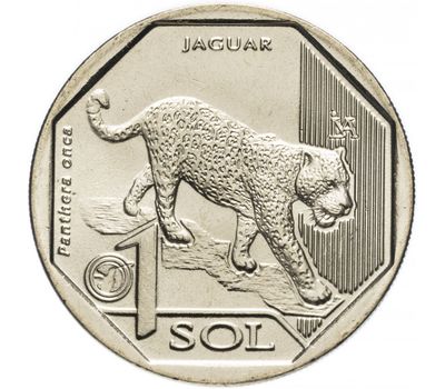  Монета 1 соль 2018 «Красная книга. Ягуар (Panthera onca)» Перу, фото 1 