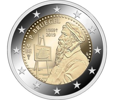  Монета 2 евро 2019 «450 лет со дня смерти Питера Брейгеля Старшего» Бельгия (в коинкарте), фото 1 