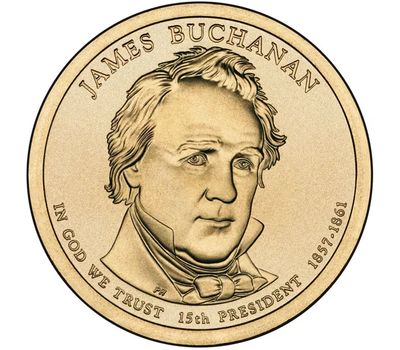  Монета 1 доллар 2010 «15-й президент Джеймс Бьюкенен» США (случайный монетный двор), фото 1 