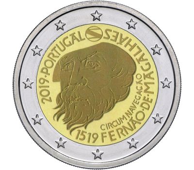  Монета 2 евро 2019 «500-летие кругосветного плавания Магеллана» Португалия, фото 1 