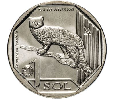  Монета 1 соль 2019 «Красная книга Перу: Андская кошка» Перу, фото 1 