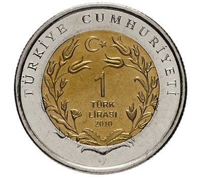  Монета 1 лира 2010 «Собака Кангал (Фауна)» Турция, фото 2 