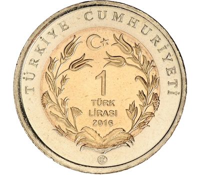  Монета 1 лира 2016 «Мышь соня садовая (Фауна)» Турция, фото 2 