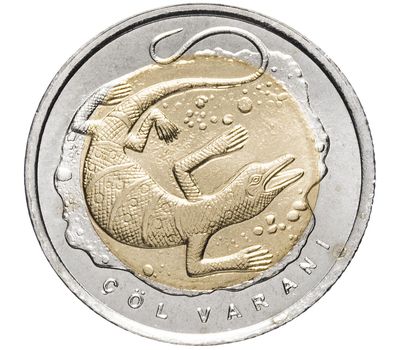  Монета 1 лира 2015 «Пустынный варан (Фауна)» Турция, фото 1 