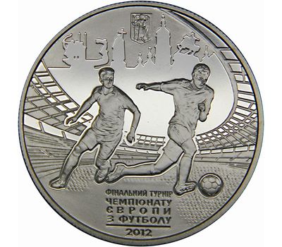  Монета 5 гривен 2011 «Финальный турнир чемпионата Европы по футболу 2012. Город Киев» Украина, фото 1 