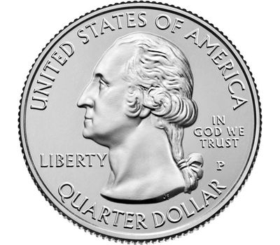  Монета 25 центов 2015 «Бомбей Хук Нешнел» (29-й нац. парк США) P, фото 2 