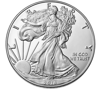  Монета 1 доллар 2018 «Шагающая свобода» США (серебро), фото 1 