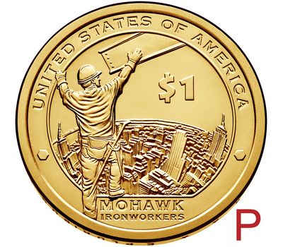  Монета 1 доллар 2015 «Рабочие Мохоки» США P (Сакагавея), фото 1 