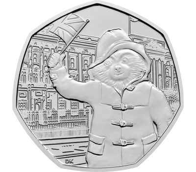  Монета 50 пенсов 2018 «Медвежонок Паддингтон у Букингемского дворца» Великобритания, фото 1 