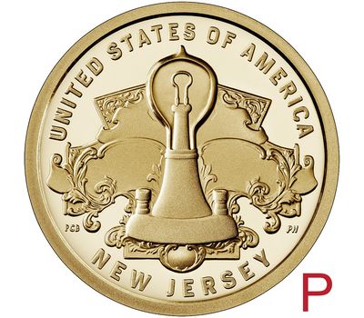 Монета 1 доллар 2019 «Лампа накаливания Томаса Эдисона» P (Американские инновации), фото 1 