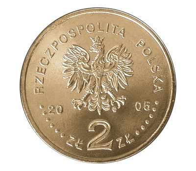  Монета 2 злотых 2005 «100 лет со дня рождения Константы Галчиньского (1905-1953)» Польша, фото 2 