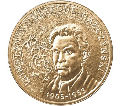  Монета 2 злотых 2005 «100 лет со дня рождения Константы Галчиньского (1905-1953)» Польша, фото 1 