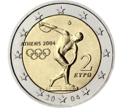  Монета 2 евро 2004 «Летние олимпийские игры 2004 в Афинах» Греция, фото 1 