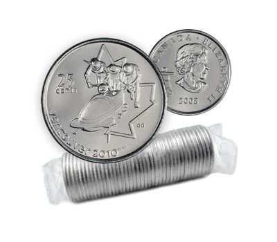  Монета 25 центов 2008 «Бобслей. XXI Олимпийские игры 2010 в Ванкувере» Канада, фото 3 