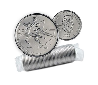  Монета 25 центов 2008 «Фигурное катание. XXI Олимпийские игры 2010 в Ванкувере» Канада, фото 3 