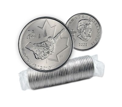  Монета 25 центов 2008 «Сноуборд. XXI Олимпийские игры 2010 в Ванкувере» Канада, фото 3 