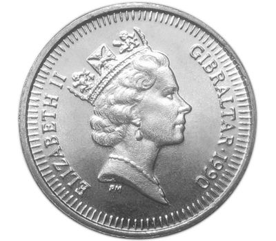  Монета 5 пенсов 1990 Гибралтар, фото 2 