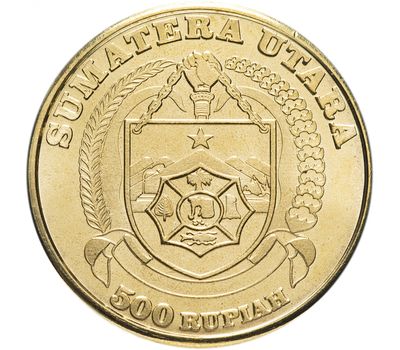 Монета 500 рупий 2018 «Жук-усач» остров Суматра (Индонезия), фото 2 