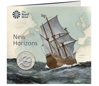  Монета 2 фунта 2020 «Мэйфлауэр» Великобритания (в буклете), фото 1 
