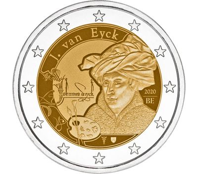  Монета 2 евро 2020 «Ян ван Эйк» Бельгия (в блистере), фото 2 