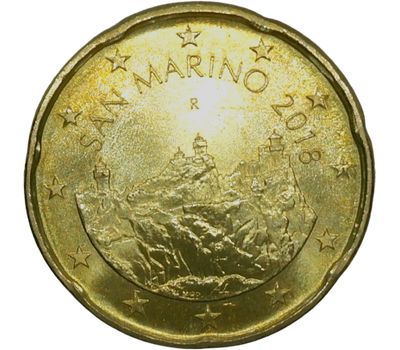  Монета 20 евроцентов 2018 Сан-Марино, фото 2 