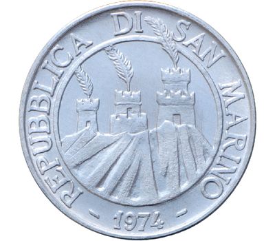  Монета 10 лир 1974 «Пчела» Сан-Марино, фото 2 